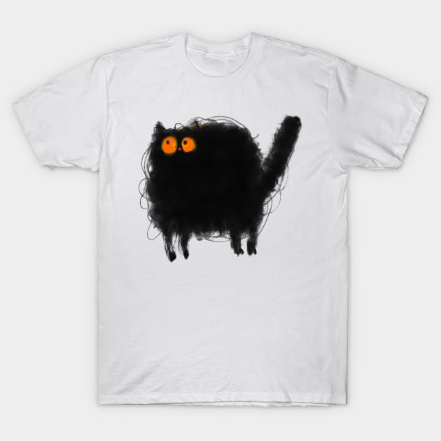 Black Cat Creative Artwork T-Shirt by MythicalWorld